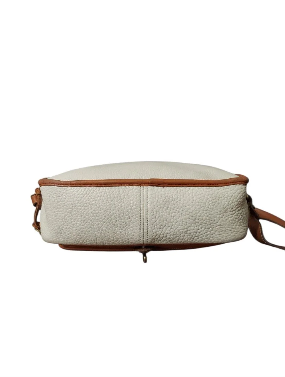 Dooney & Bourke R701 Carrier Bone & British Tan  Leather Shoulder Bag 1990's
